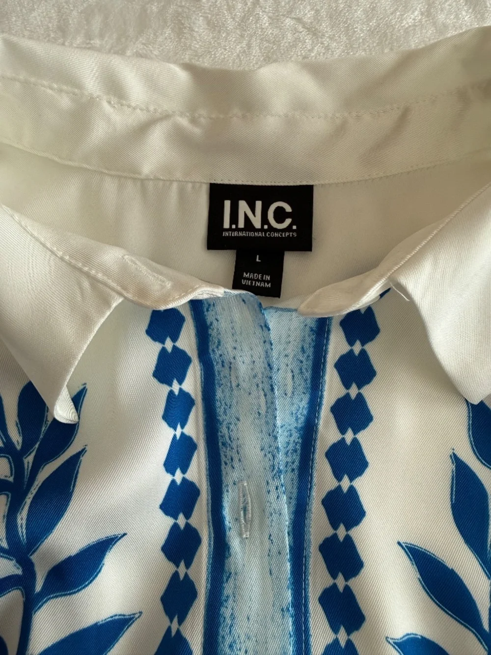 I.N.C. International Matching Blue White Floral 2-Piece set Size L NWOT/NWT